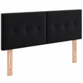 T¨ºte de lit en velours noir 160 cm, design moderne et minimaliste, panneau rembourr¨¦