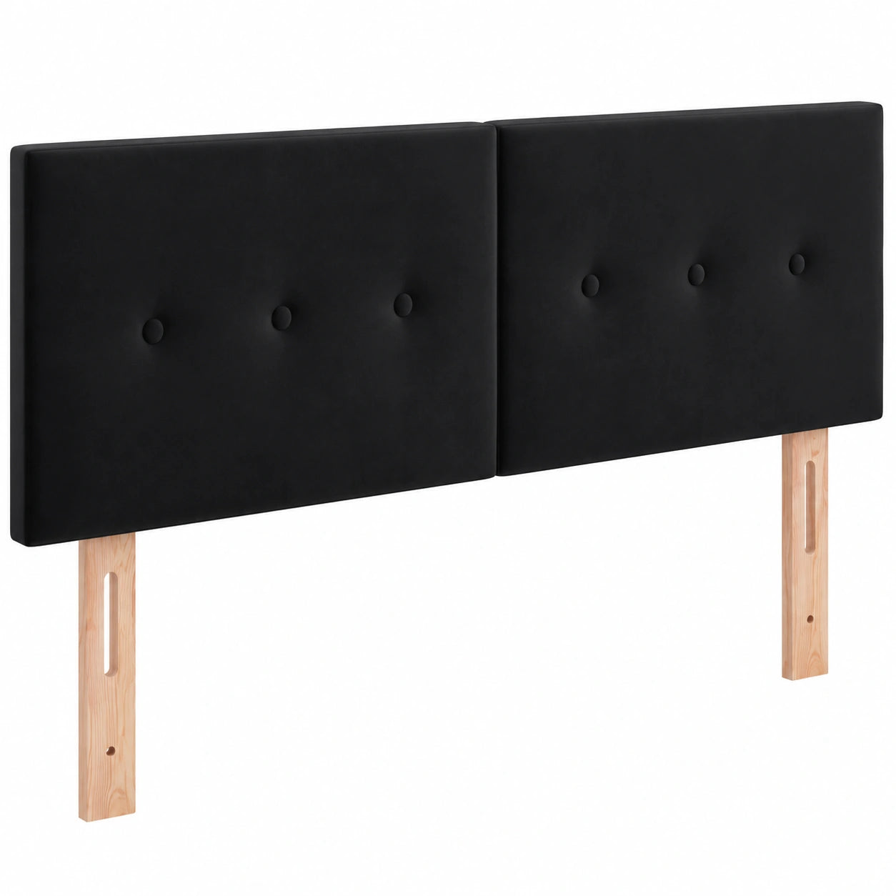T¨ºte de lit en velours noir 160 cm, design moderne et minimaliste, panneau rembourr¨¦