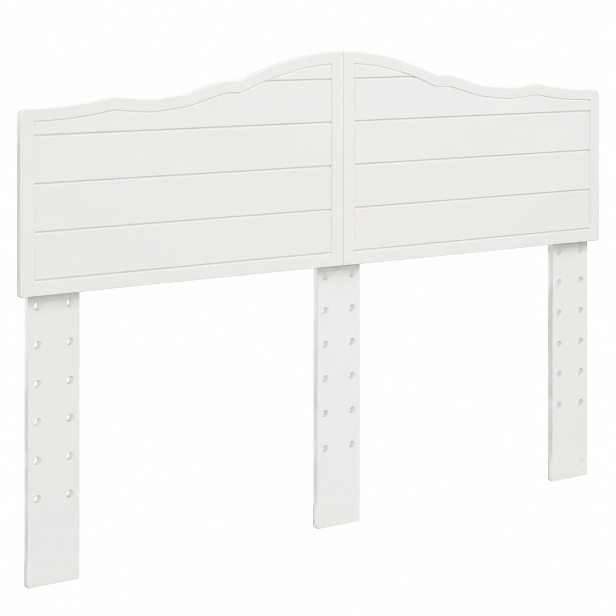 T¨ºte de lit rectangulaire ¨¦l¨¦gante en bois d'ing¨¦nierie blanc, design moderne et durable
