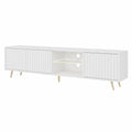 Meuble TV avec Pieds Dor¨¦s et ¨¦clairage LED
