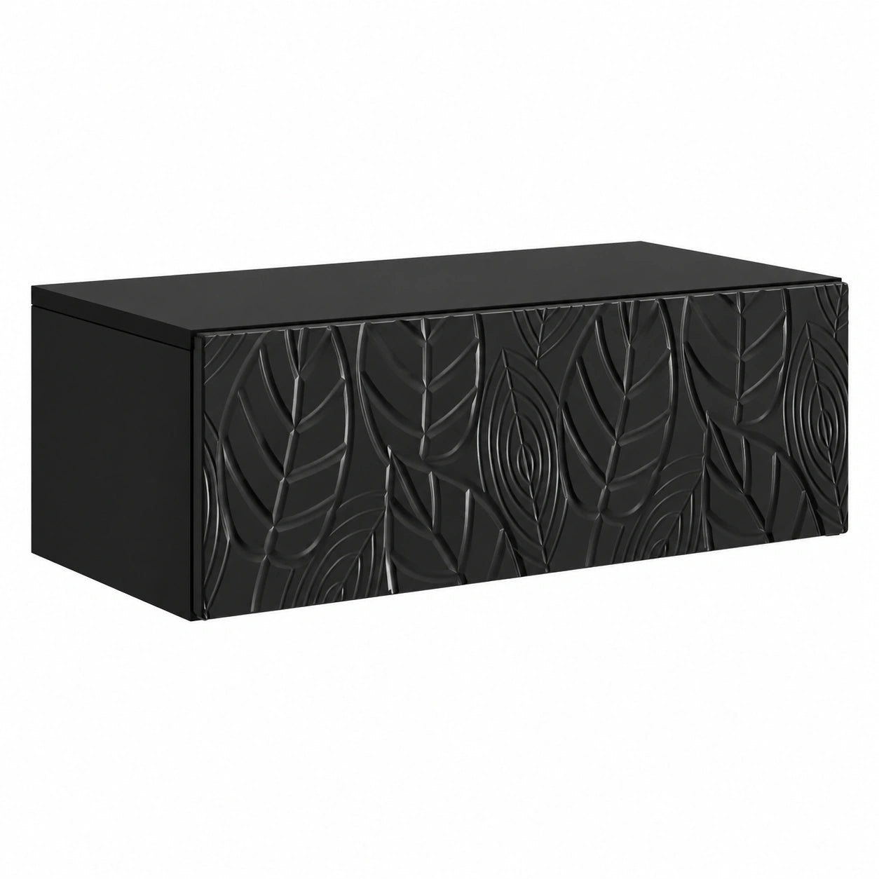Table d'appoint murale noire pour salon, meuble de rangement compact