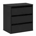 Commode ¨¤ Tiroirs Bois Noir 61x41x58 cm, Rangement Moderne et Minimaliste