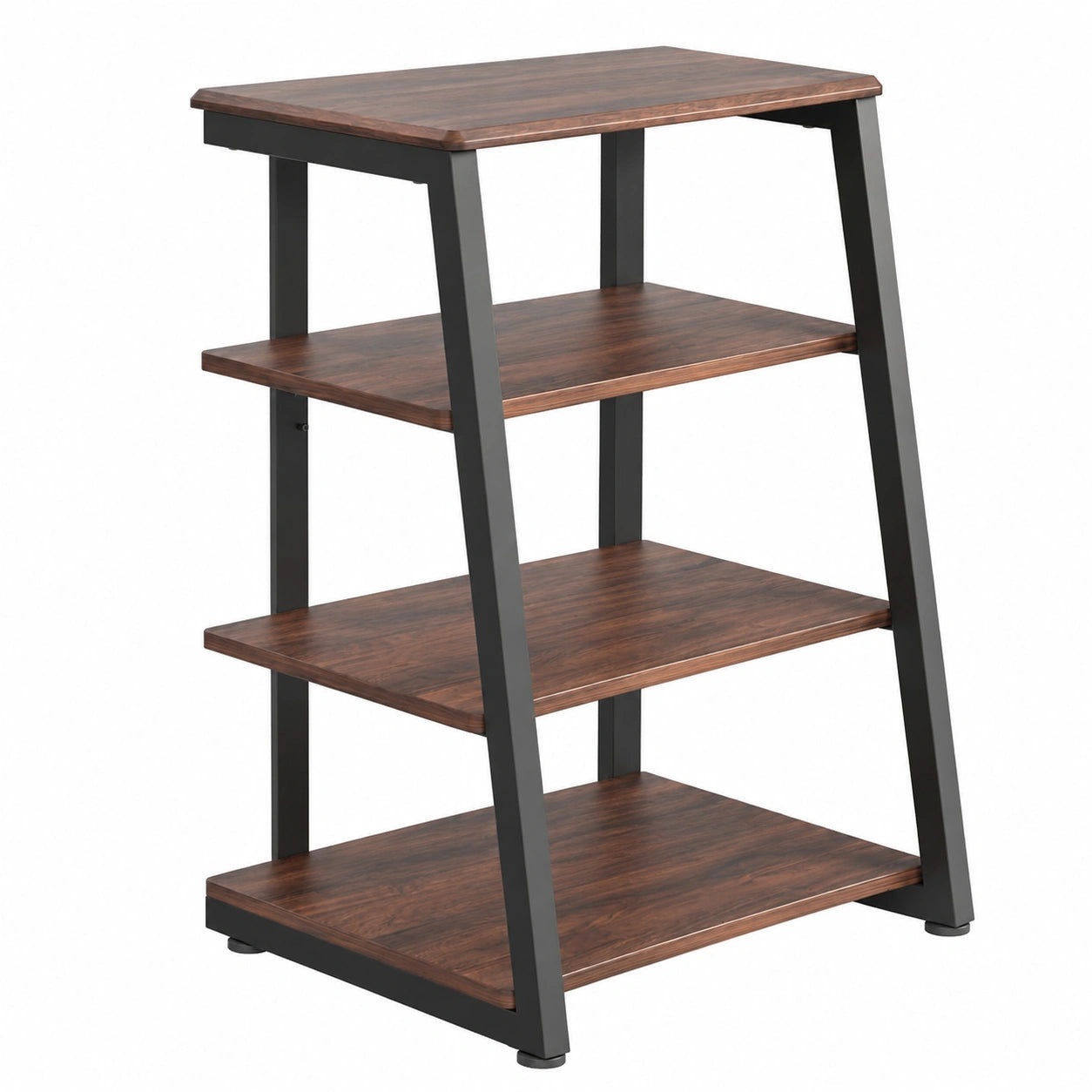 Meuble HiFi 4 ¨¦tag¨¨res en bois et acier pour platine vinyle, capacit¨¦ 50 kg