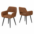 Lot de 2 chaises de salle ¨¤ manger r¨¦tro en su¨¦dine avec pieds en m¨¦tal