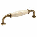Poign¨¦e de meuble vintage en laiton et porcelaine pour cuisine ou tiroir