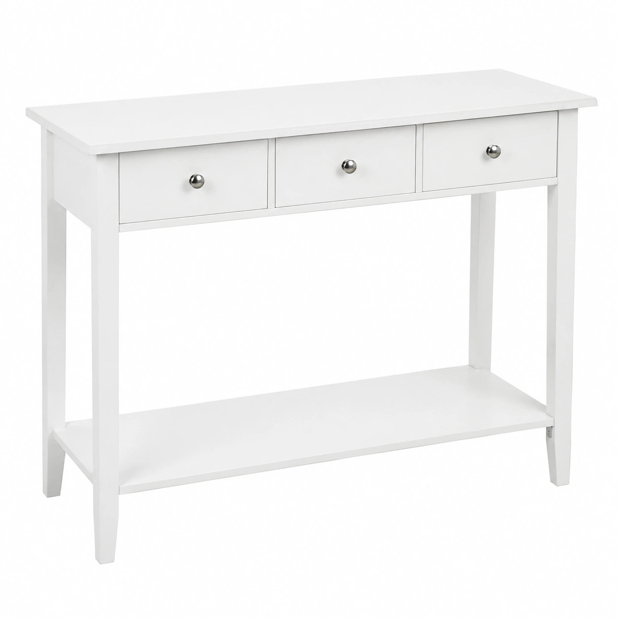 Console blanche moderne en MDF avec 3 tiroirs