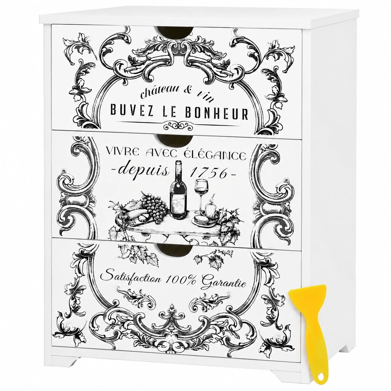 Autocollants de transfert d¨¦coratifs pour meubles 15x30cm ¨C Motif vintage imperm¨¦able