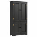 Armoire de Rangement Vintage en Bois avec ¨¦tag¨¨res R¨¦glables et S¨¦curit¨¦ Anti-Dumping
