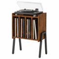 Meuble pour Platine Tourne-Disque et Albums Vinyles - Design Bois et M¨¦tal
