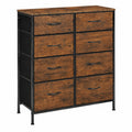 Commode ¨¤ 8 tiroirs en tissu avec cadre m¨¦tallique stable pour int¨¦rieur