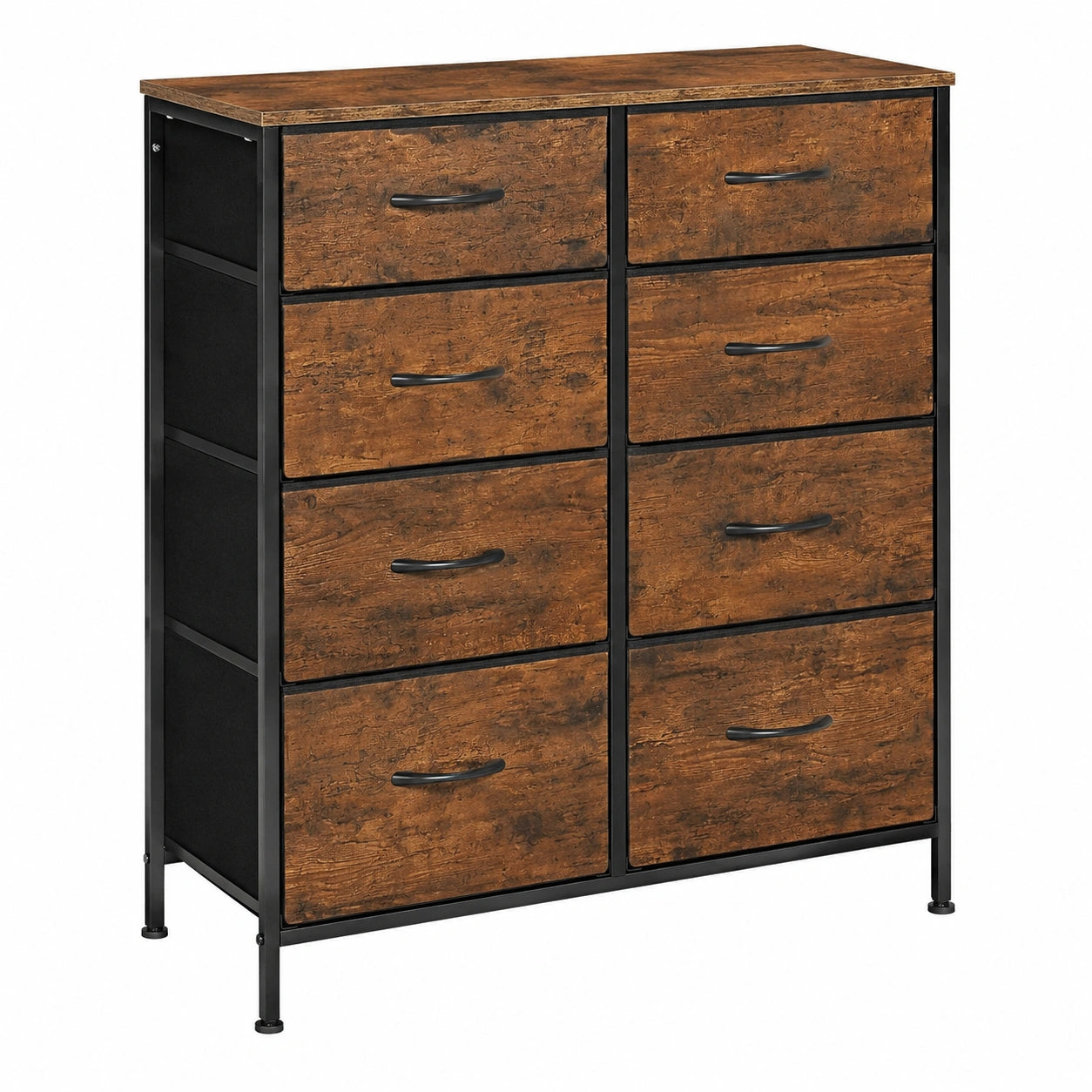 Commode ¨¤ 8 tiroirs en tissu avec cadre m¨¦tallique stable pour int¨¦rieur