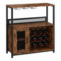 Armoire ¨¤ vin industrielle avec rangements pour bouteilles et verres, meuble rustique pour salon ou cuisine