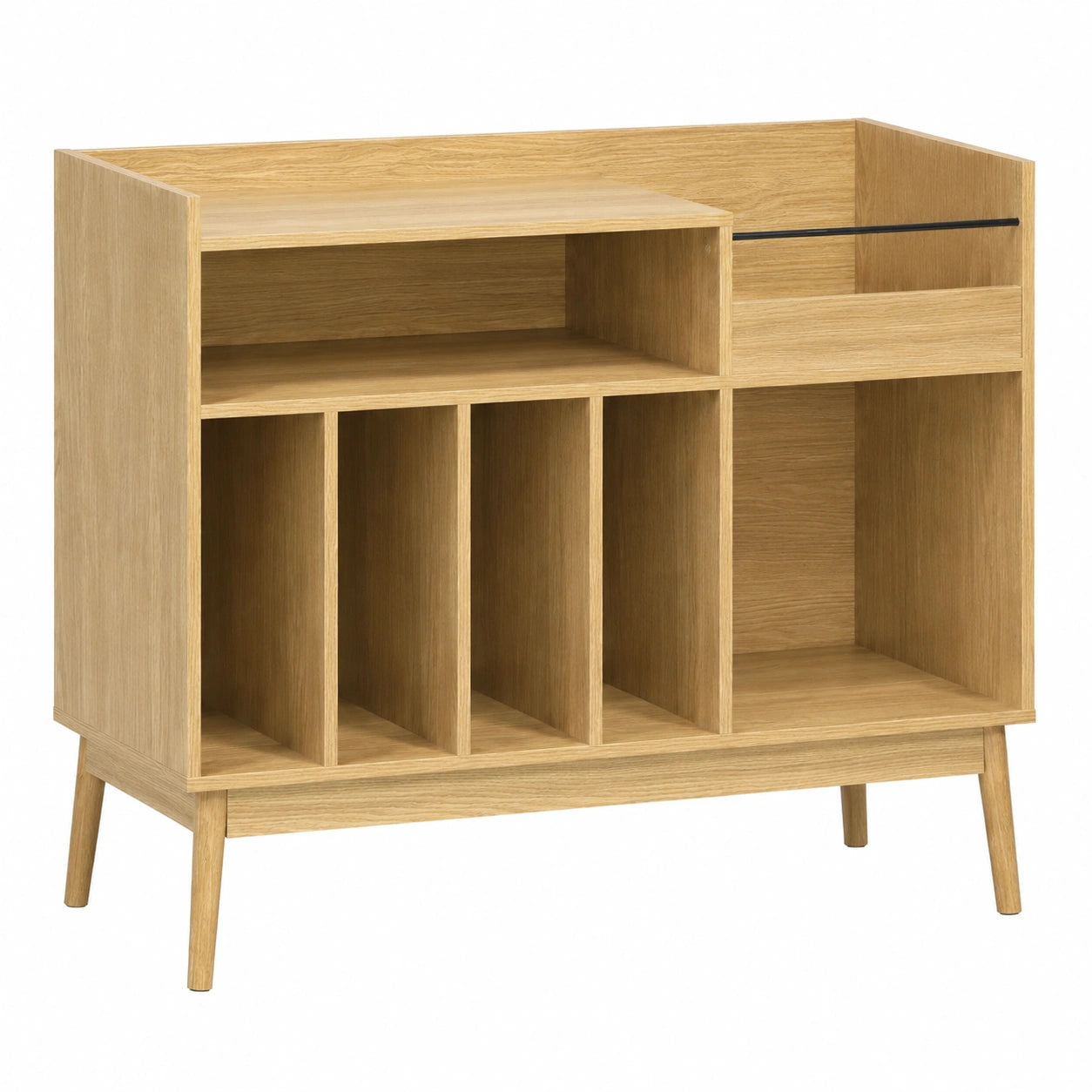 Meuble de Rangement Vinyle Style Vintage en Bois
