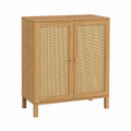 Buffet d'appoint vintage avec portes en cannage 70 cm