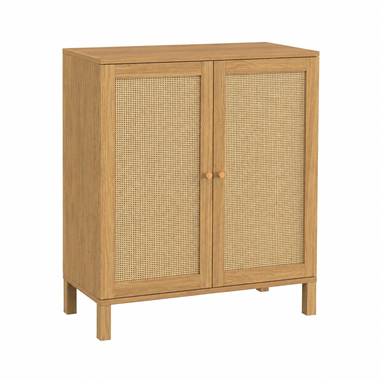 Buffet d'appoint vintage avec portes en cannage 70 cm