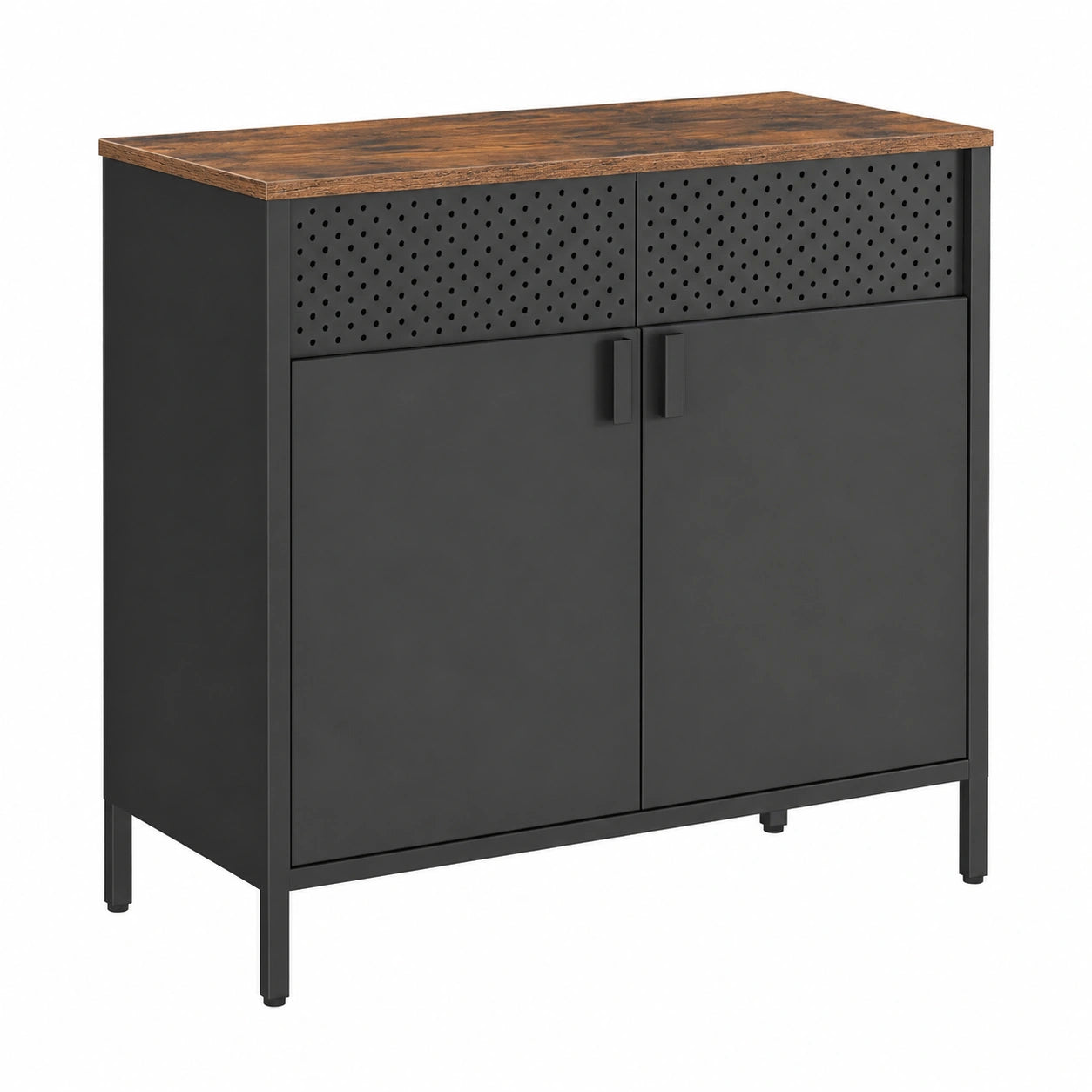 Buffet de Rangement en M¨¦tal avec Portes ¨¤ Fermeture Magn¨¦tique