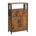 Buffet de Rangement Industriel avec Tiroir et ¨¦tag¨¨re R¨¦glable, Marron et Noir