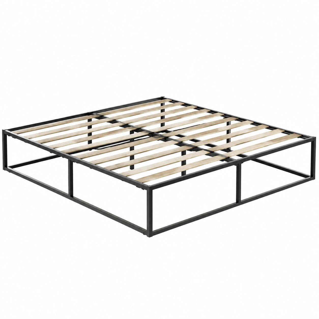 Cadre de lit minimaliste en bois 140x200 avec sommier
