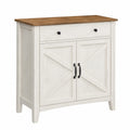 Buffet de Cuisine avec ¨¦tag¨¨re R¨¦glable et Tiroir, Blanc Rustique