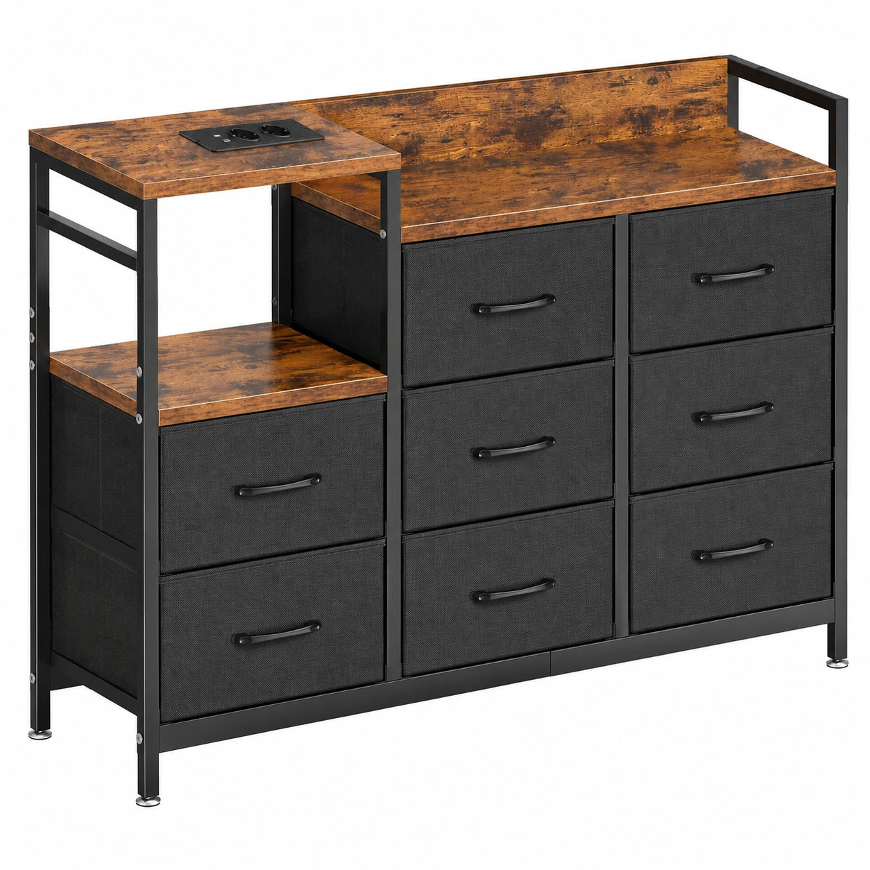Commode multi-usages avec ports USB et AC, parfaite pour chambre et salon