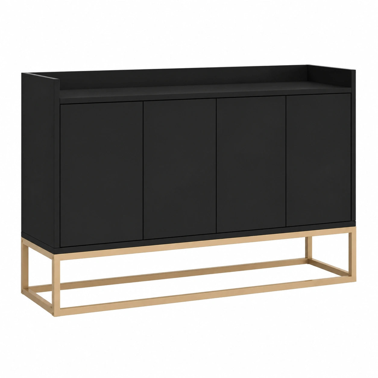 Commode minimaliste avec ¨¦tag¨¨res r¨¦glables et pieds en m¨¦tal
