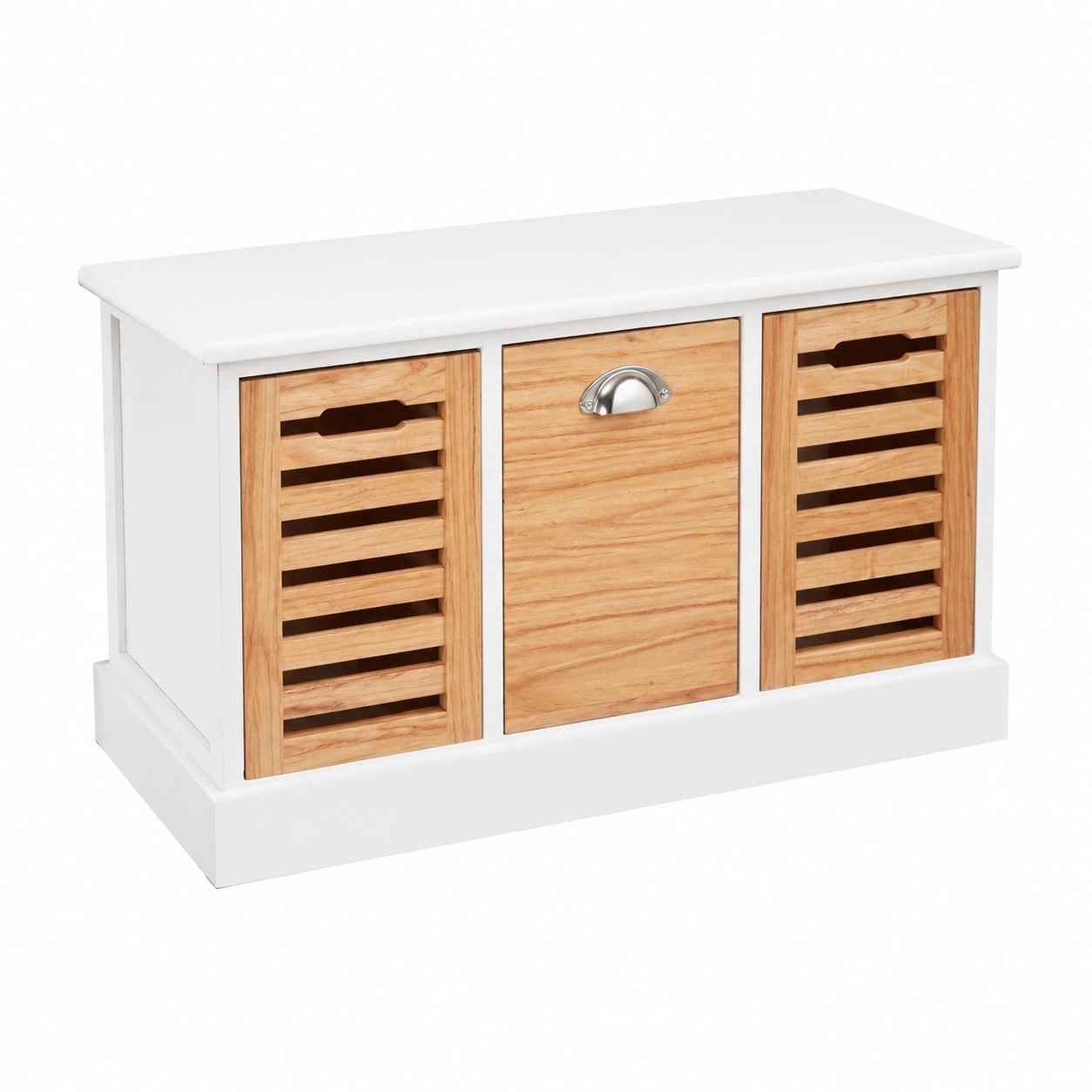 Banc de rangement vintage avec caisses en bois