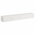 Meuble TV Mural Moderne 240 cm Blanc Brillant