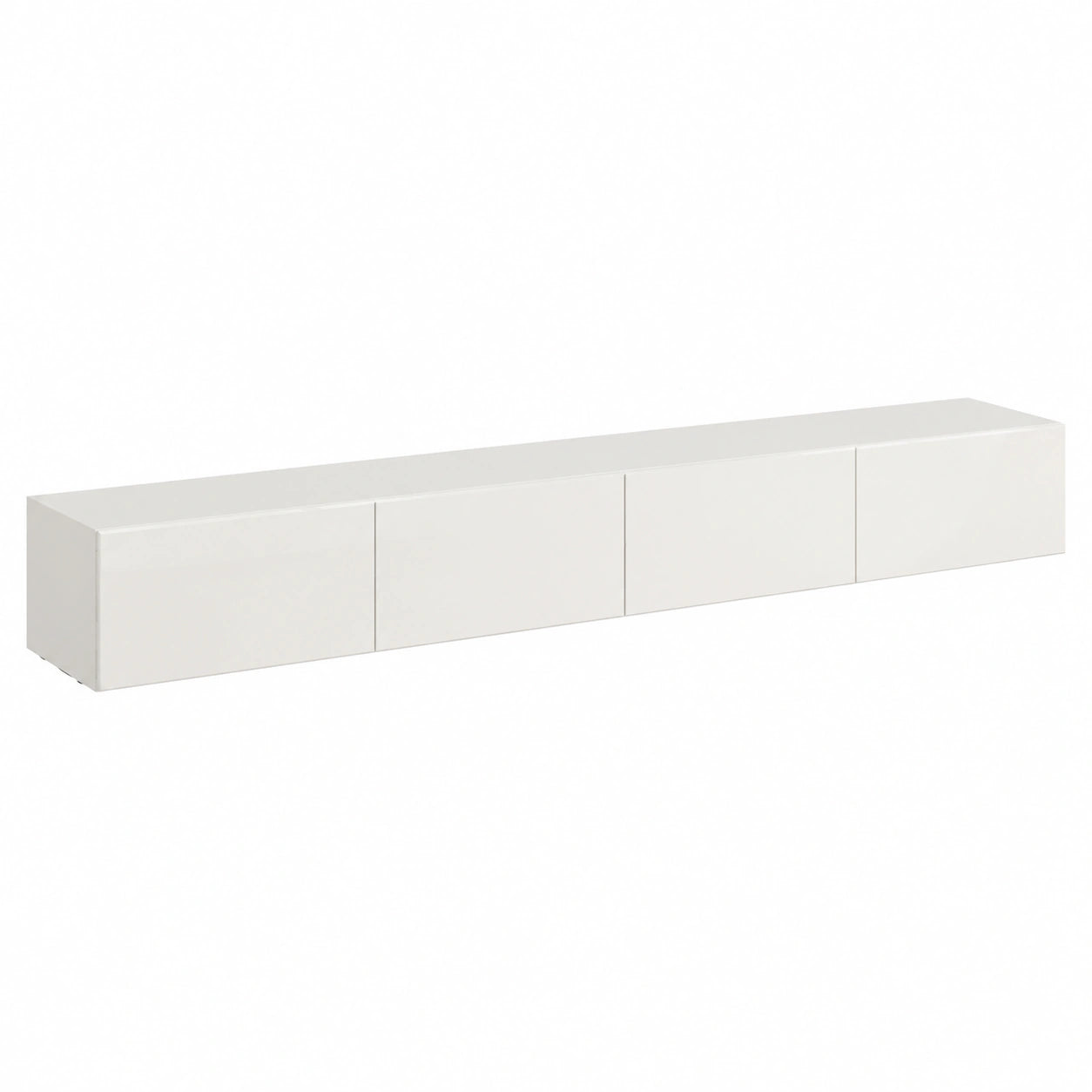 Meuble TV Mural Moderne 240 cm Blanc Brillant
