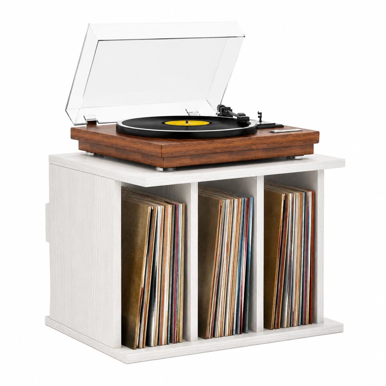 ¨¦tag¨¨re Murale pour Disques Vinyles, Capacit¨¦ 100 Albums, 3 Compartiments