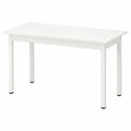 Table multifunction en bois et acier, blanc, 140x60x75 cm