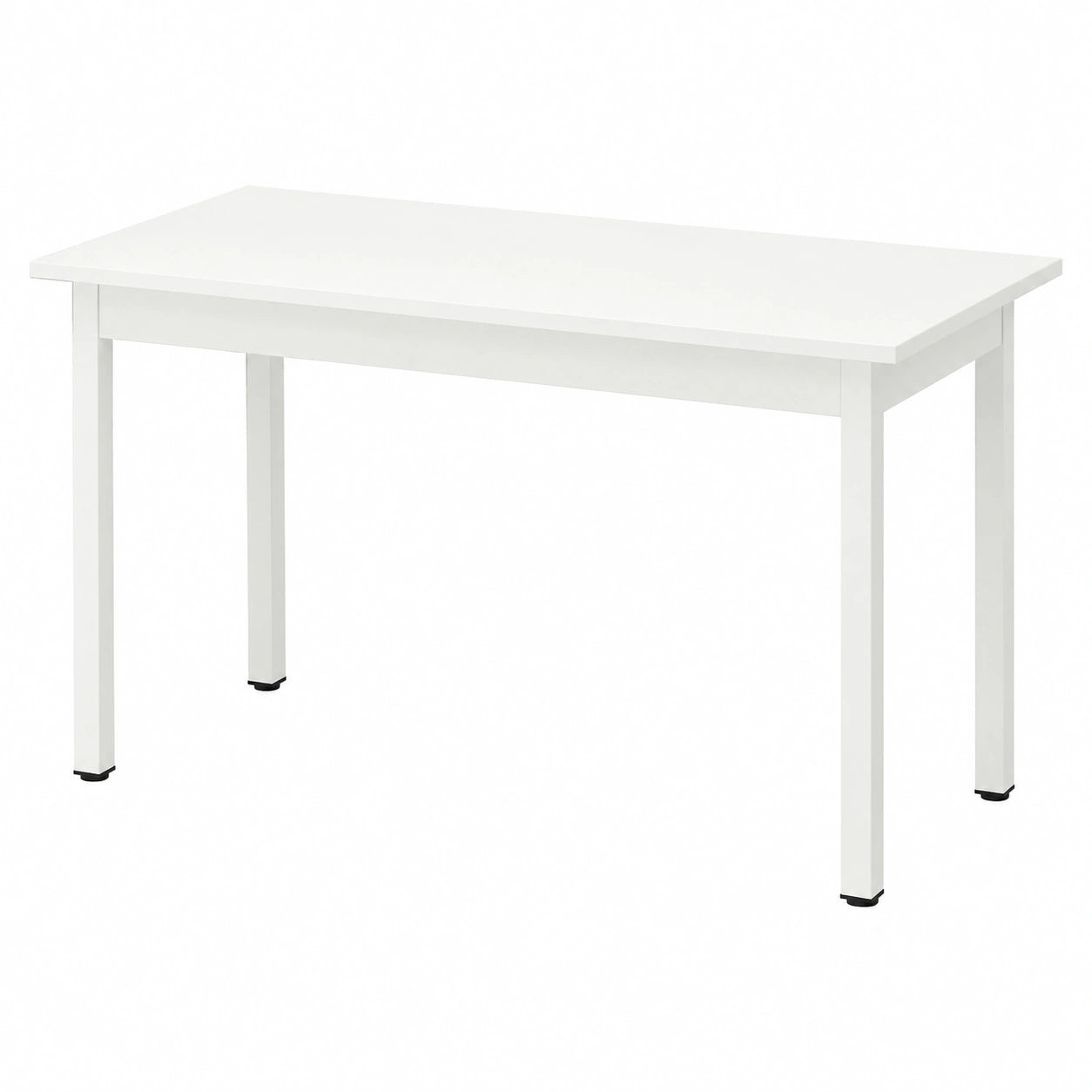 Table multifunction en bois et acier, blanc, 140x60x75 cm