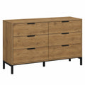 Buffet de Rangement avec 6 Tiroirs pour Chambre et Salon, Ch¨ºne Fonc¨¦