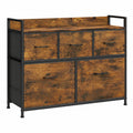 Commode moderne avec 7 tiroirs en tissu et cadre en m¨¦tal