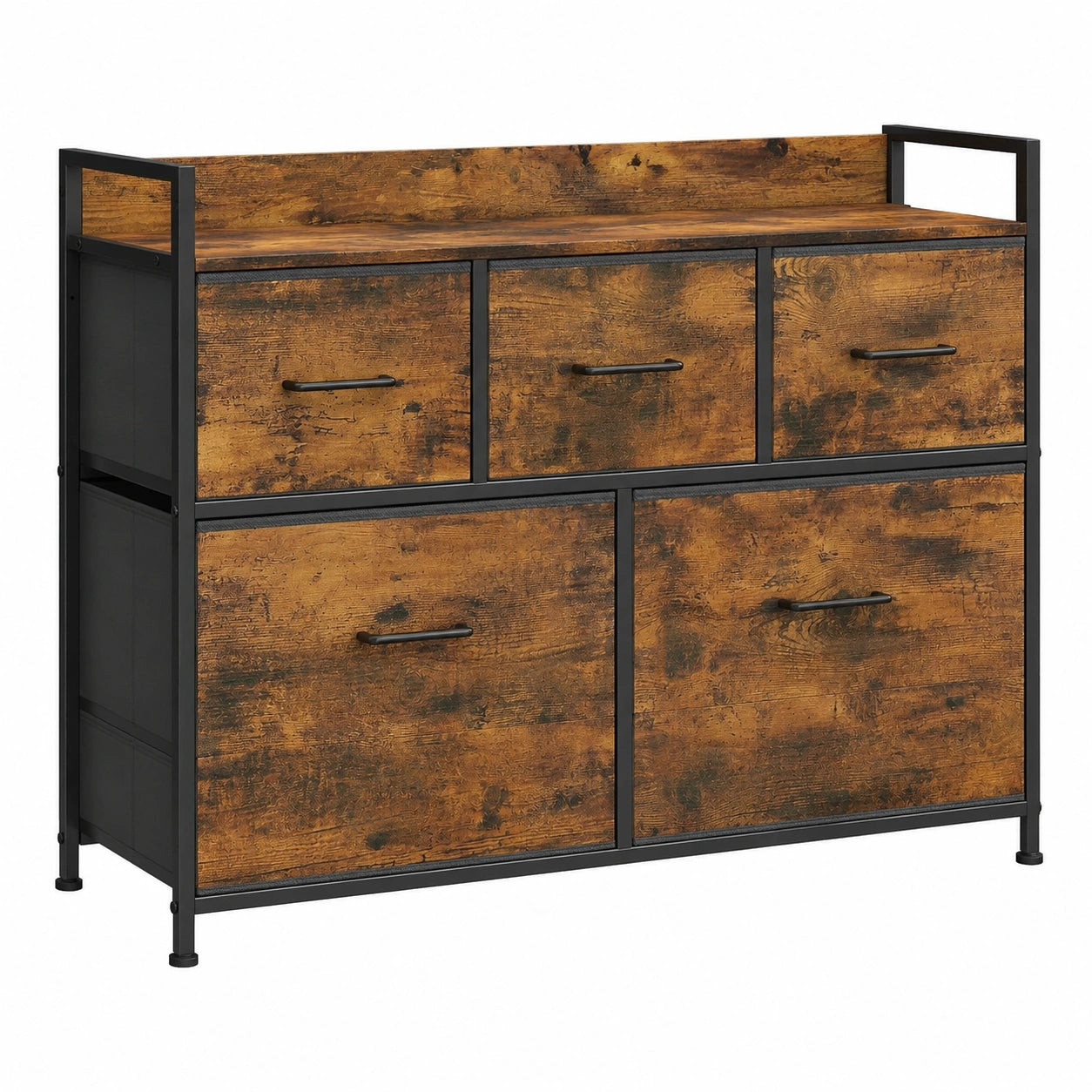 Commode moderne avec 7 tiroirs en tissu et cadre en m¨¦tal