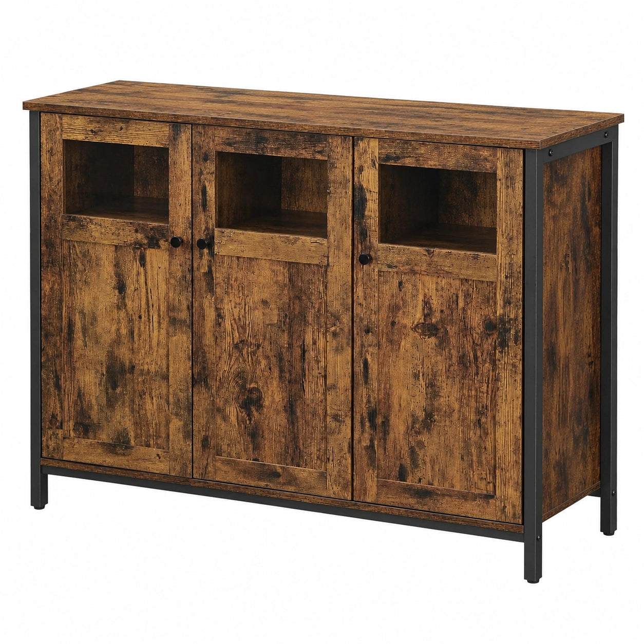 Buffet de Rangement Industriel 3 Portes pour Salon et Cuisine