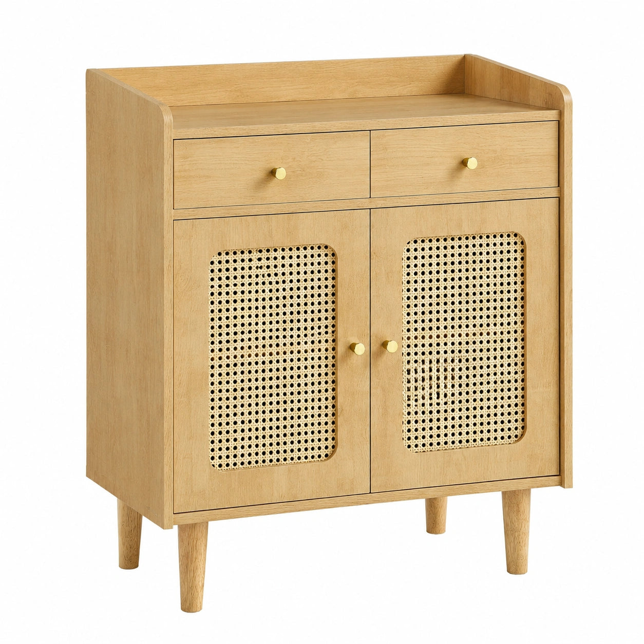 Buffet Boh¨¨me en Rotin avec ¨¦tag¨¨re R¨¦glable et Tiroirs